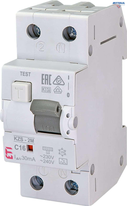 ETI 002173224 Дефектнотокова защита с автоматичен прекъсвач 2Р C16A тип A 30mA - Rittbul