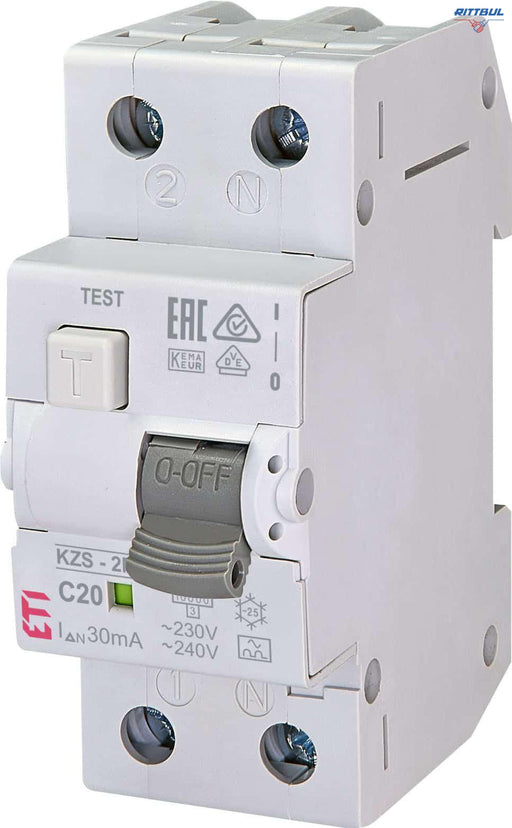 ETI 002173225 Дефектнотокова защита с автоматичен прекъсвач 2Р C20A тип A 30mA - Rittbul