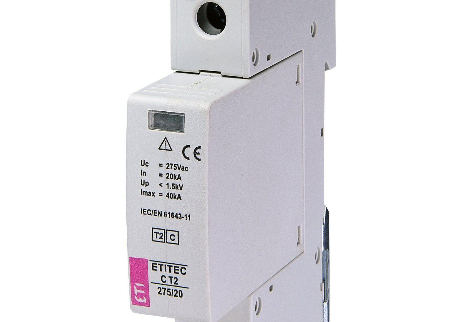 ETI 002440393 Катоден отводител (арестор) Тип II/Клас C 1Р 275V 12.5kA - Rittbul