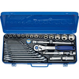 HEYTEC 50860301580 К-кт тресчотка 1/2“ с вложки, удължители и звездог.ключове (33 части) - Rittbul