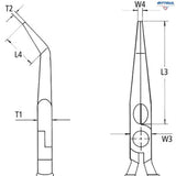 KNIPEX 25 25 160 Островърхи клещи, закривени, 160 мм