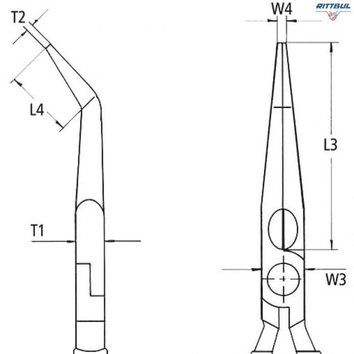 KNIPEX 25 25 160 Островърхи клещи, закривени, 160 мм