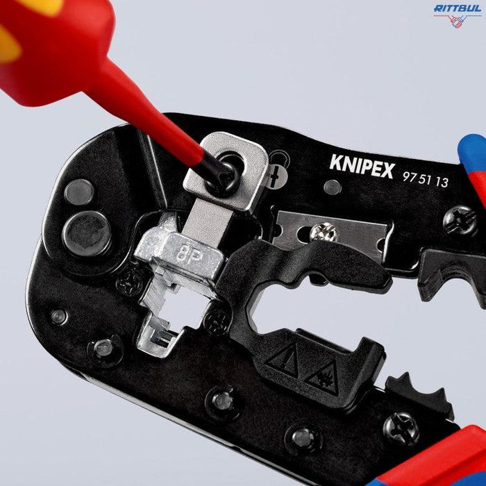 KNIPEX 97 51 13 Кримпващи клещи RJ 45 за екранирани и неекранирани щекери (8Р8С)