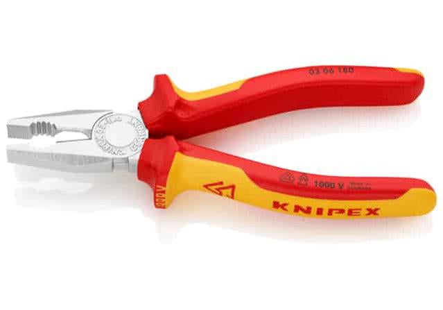 KNIPEX 03 06 180 Комбинирани клещи 180 мм, изолирани - Rittbul