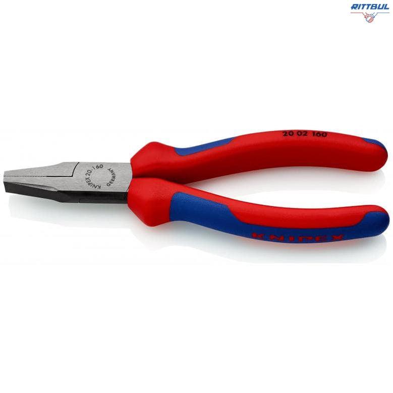 KNIPEX 20 02 160 Плосковърхи клещи, 160 мм, 2-К ръкохватка