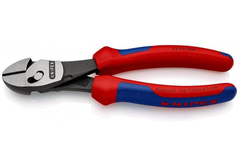 KNIPEX 73 72 180 Странични резачки Twinforce усилени, 2-К ръкохватка