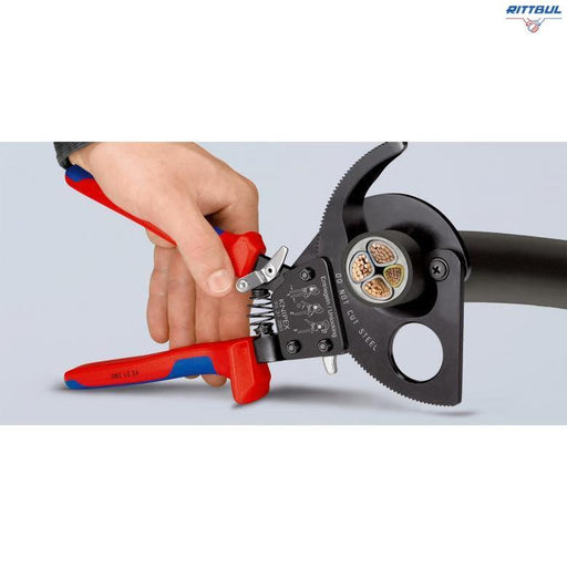 KNIPEX 95 31 280 Ножица за кабели с тресчотка 380 мм2 / ф.52 мм - Rittbul