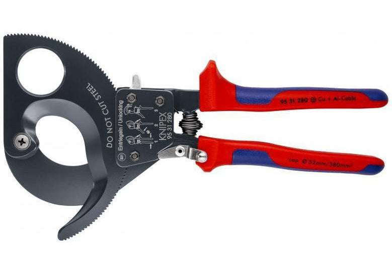 KNIPEX 95 31 280 Ножица за кабели с тресчотка 380 мм2 / ф.52 мм - Rittbul