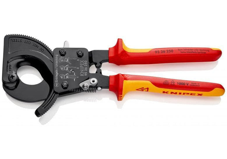 KNIPEX 95 36 250 Ножица за кабели с тресчотка 240 мм2 / ф.32 мм, изолирана