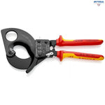 KNIPEX 95 36 280 Ножица за кабели с тресчотка 380 мм2 / ф.52 мм, изолирана - Rittbul