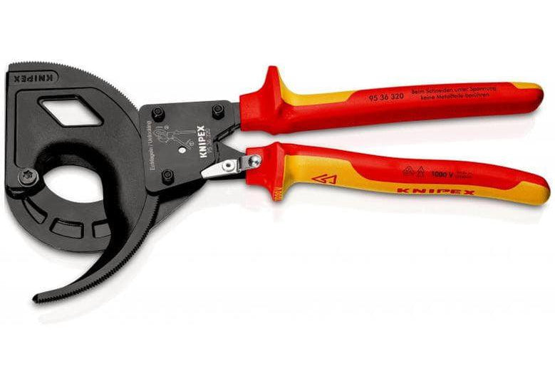 KNIPEX 95 36 320 Ножица за кабели с тресчотка 600 мм2 / ф.60 мм, изолирана
