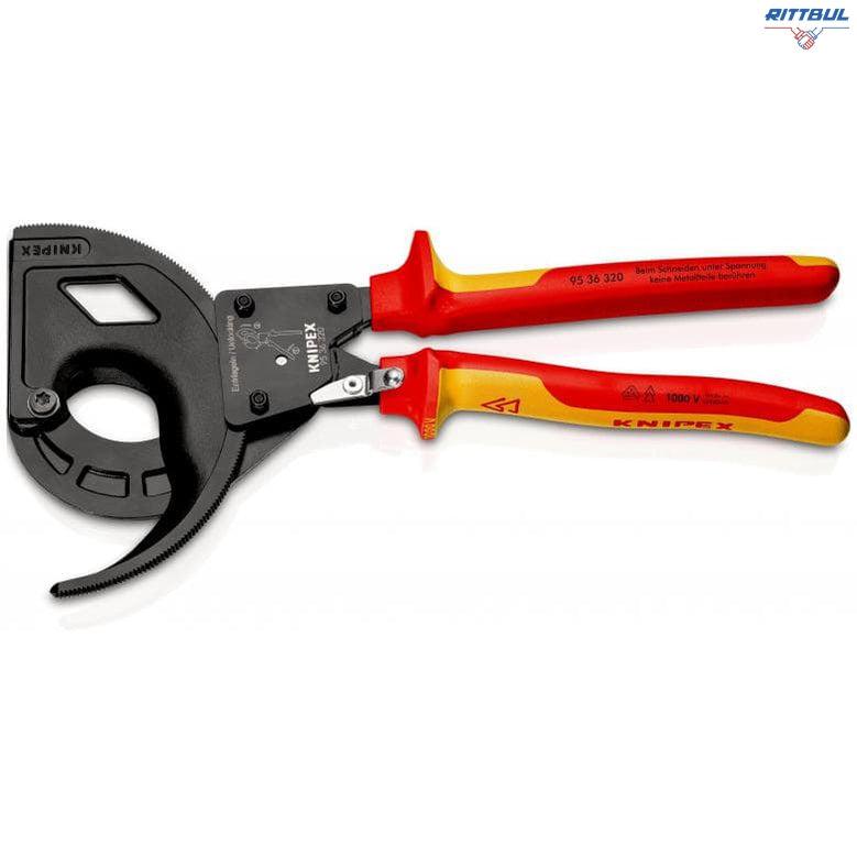 KNIPEX 95 36 320 Ножица за кабели с тресчотка 600 мм2 / ф.60 мм, изолирана