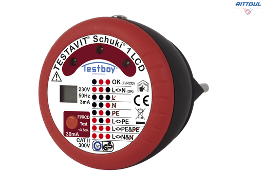 Testavit Schuki 1 LCD Тестер за контакти с ДТЗ - 30 mA, LCD индикация - Rittbul