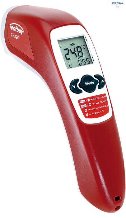 Testboy TV 325 Инфрачервен термометър от -20 до 550 градуса, функции за настройка - Rittbul