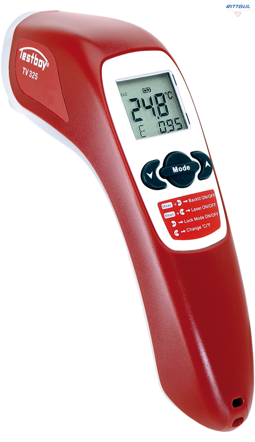 Testboy TV 325 Инфрачервен термометър от -20 до 550 градуса, функции за настройка - Rittbul