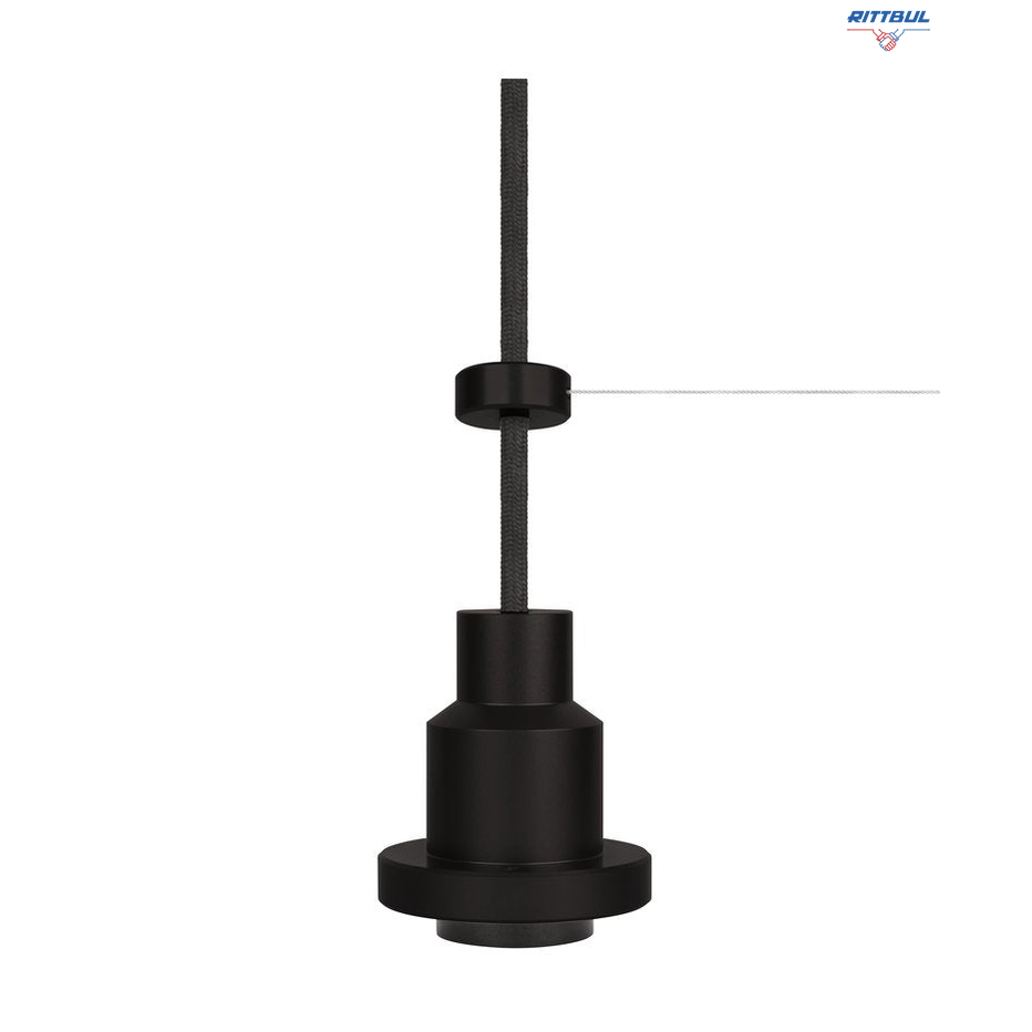 LEDVANCE 4058075800649 Висящо тяло за ретро лампи с държач Е27 и кабел 3м, черно - Rittbul