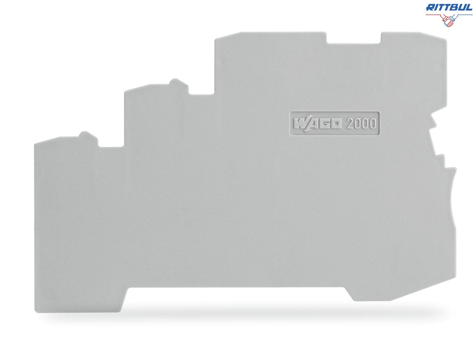WAGO 2000-5391 Крайна капачка; 1 mm дебелина; за 3-проводни клеми; сив - Rittbul