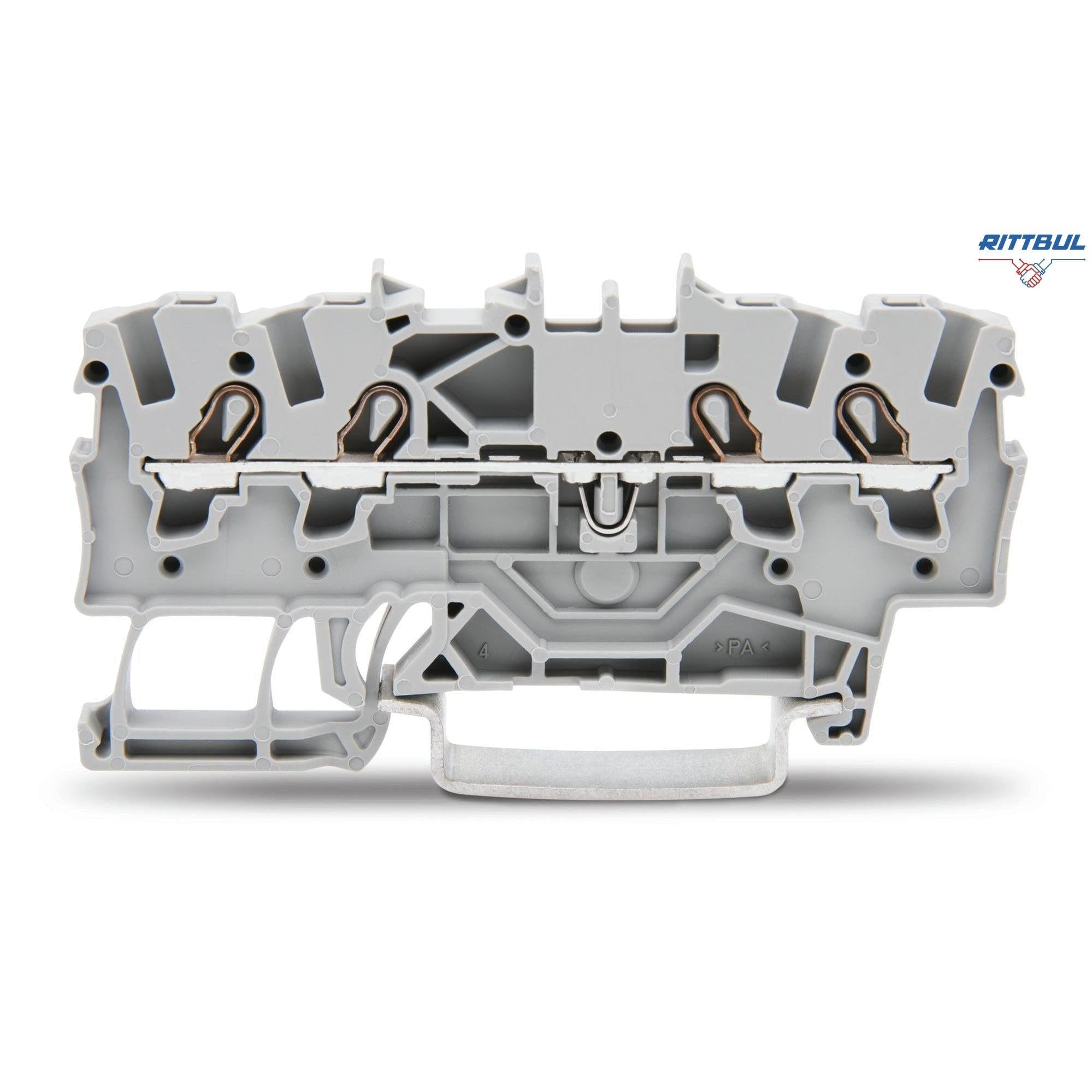 WAGO 2001-1401 Редова клема TOPJOB`S 1.5мм2, 4Р, сива - Rittbul