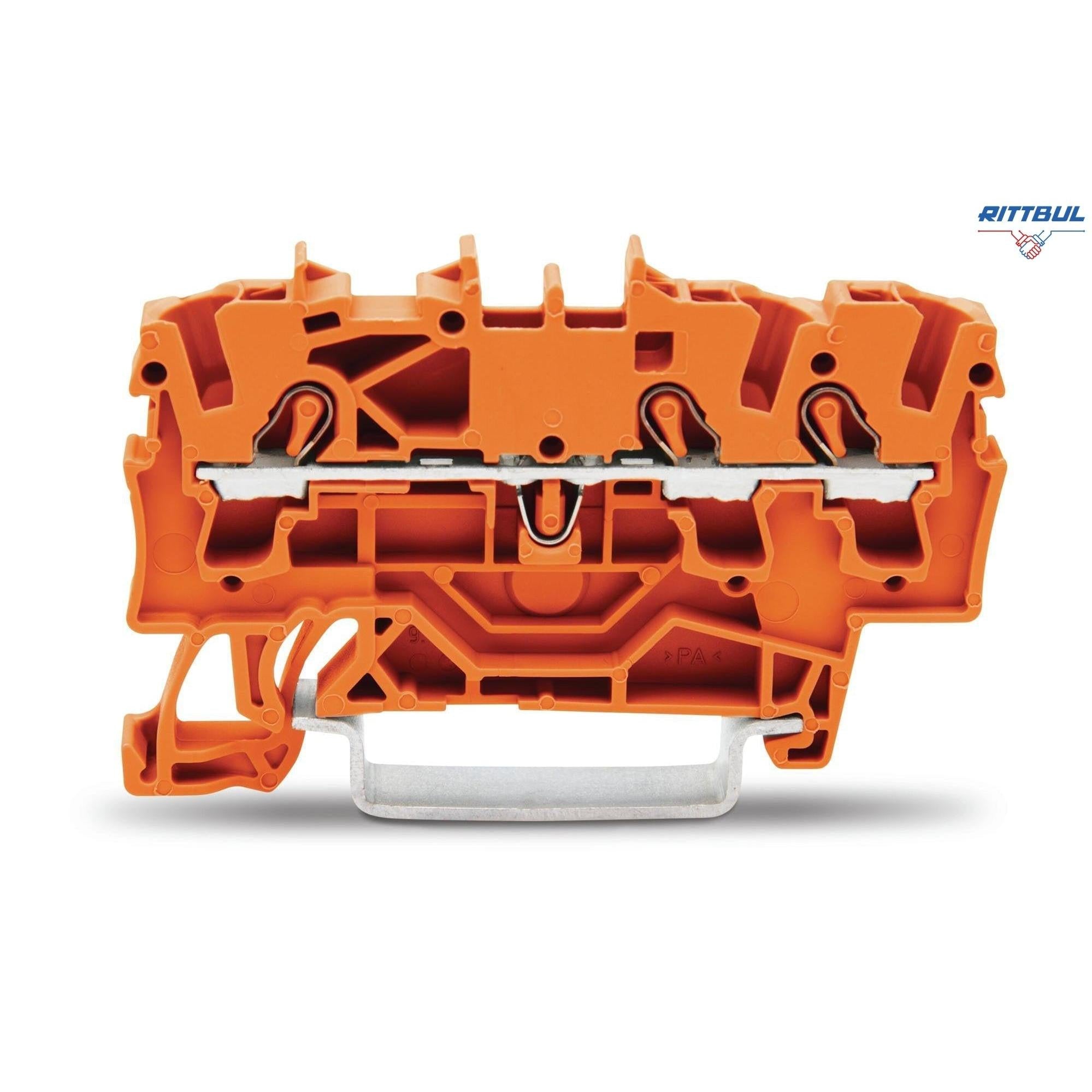 WAGO 2002-1302 Редова клема TOPJOB`S 2.5мм2, 3Р, оранжева - Rittbul