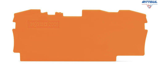 WAGO 2006-1392 Крайна капачка за серия 2006-13хх, оранжева - Rittbul