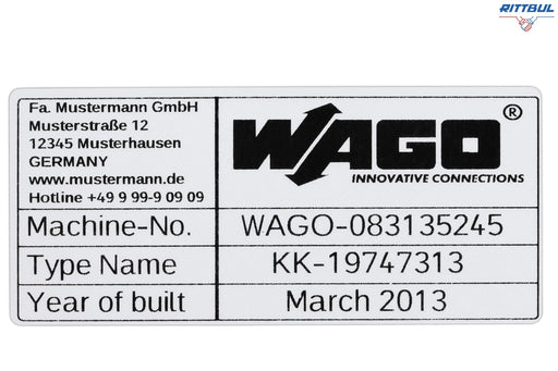 WAGO 210-802 Етикет, самозалепващ, 33 x 70 mm, полиестер, сребърен, 500 бр./ ролка - Rittbul