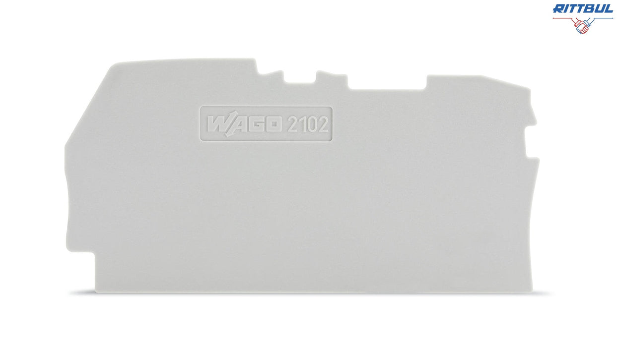 WAGO 2102-1291 Крайна и междинна пластина; 0,8 mm дебелина; сив - Rittbul