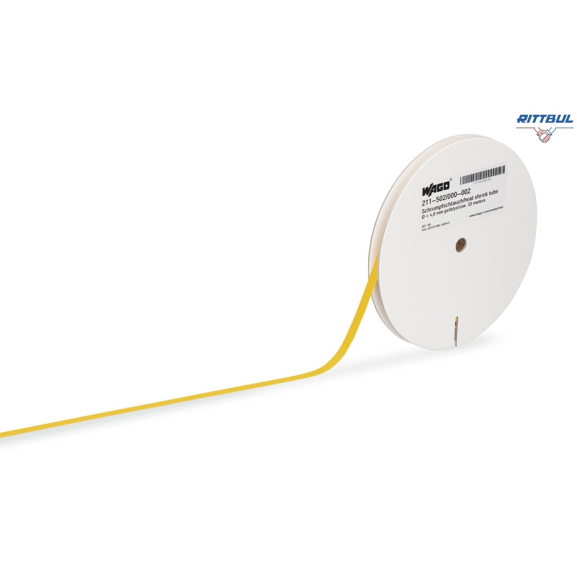 WAGO 211-500/000-002 Термосвиваем шлаух за маркиране, жълт D=2.4 mm; 20m - Rittbul