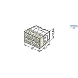 WAGO 2273-208 : Разклонителна Клема за твърд проводник, 8 проводна, сива, 0,5-2,5 mm2 (50 броя в опаковка) - Rittbul