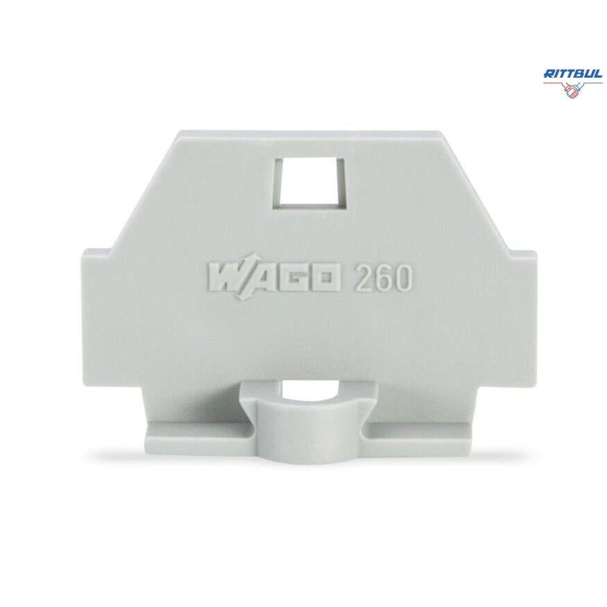 WAGO 260-361 Крайна капачка; с фиксиращ фланец; сив - Rittbul