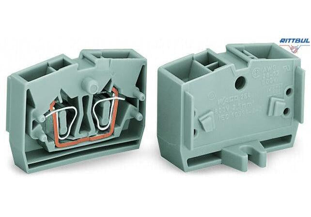 WAGO 264-331 4-conductor end terminal block; with fixing flange; for screw or similar mounting types; Fixing hole 3.2 mm O - Rittbul