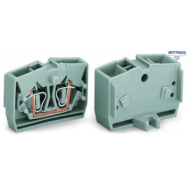 WAGO 264-331 4-conductor end terminal block; with fixing flange; for screw or similar mounting types; Fixing hole 3.2 mm O - Rittbul
