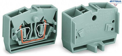 WAGO 264-331 4-conductor end terminal block; with fixing flange; for screw or similar mounting types; Fixing hole 3.2 mm O - Rittbul