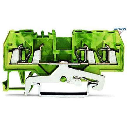 WAGO 280-687 3-conductor ground terminal block; 2.5 mm2; center marking; for DIN-rail 35 x 15 and 35 x 7.5 - Rittbul