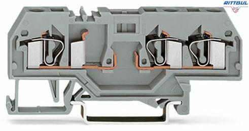 WAGO 281-610 3-conductor carrier terminal block; for DIN-rail 35 x 15 and 35 x 7.5; 4 mm2 - Rittbul