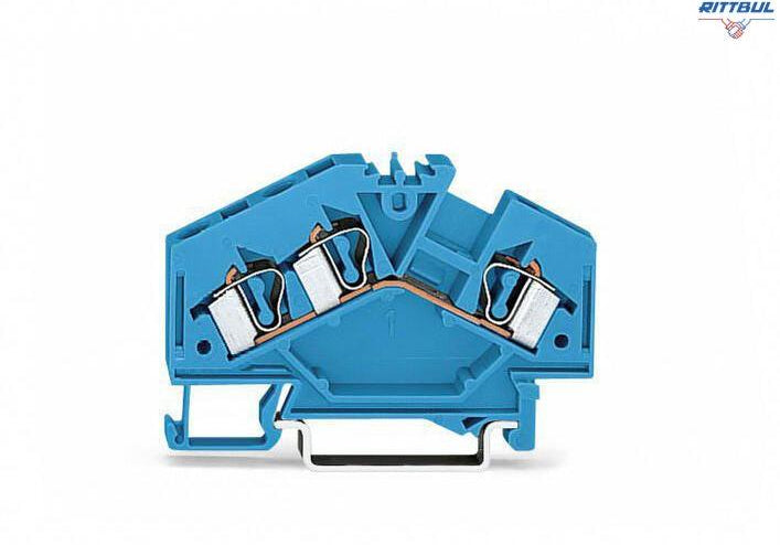 WAGO 281-651 3-conductor through terminal block; 4 mm?; suitable for Ex i applications; center marking; for DIN-rail 35 x 15 and 35 x 7.5 - Rittbul