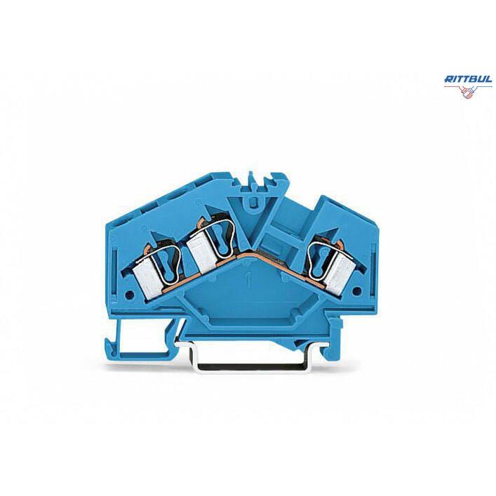 WAGO 281-651 3-conductor through terminal block; 4 mm?; suitable for Ex i applications; center marking; for DIN-rail 35 x 15 and 35 x 7.5 - Rittbul