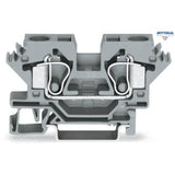 WAGO 284-604 2-conductor through terminal block; 10 mm2; lateral marker slots; for DIN-rail 35 x 15 and 35 x 7.5 - Rittbul