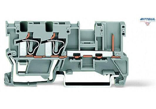 WAGO 769-251 2-conductor/1-pin carrier terminal block; for DIN-rail 35 x 15 and 35 x 7.5; 4 mm2; CAGE CLAMP®; 4,00 mm2; gray - Rittbul