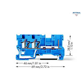 WAGO 769-251/000-006 2-conductor/1-pin carrier terminal block; for DIN-rail 35 x 15 and 35 x 7.5; 4 mm2; CAGE CLAMP®; 4,00 mm2; blue - Rittbul