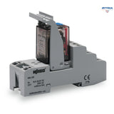 WAGO 858-355 Socket with industrial relay; Coil voltage: DC 24 V; 4 changeover contacts with gold contacts; for railway operations - Rittbul