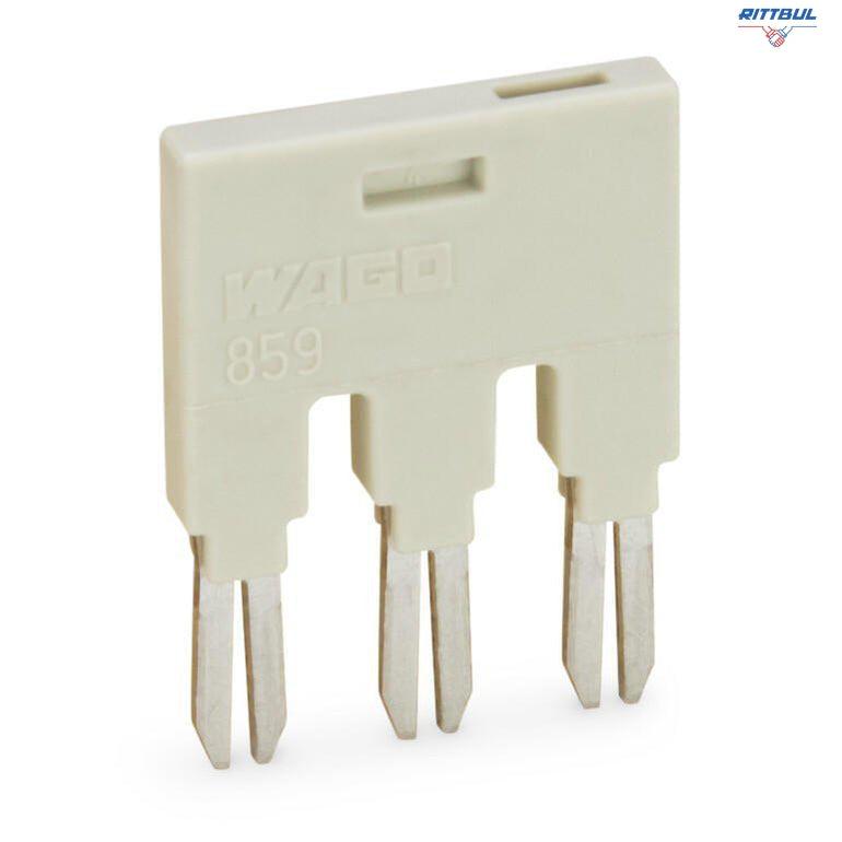 WAGO 859-408 Push-in type jumper bar; 8-way; Nominal current 18 A; insulated - Rittbul
