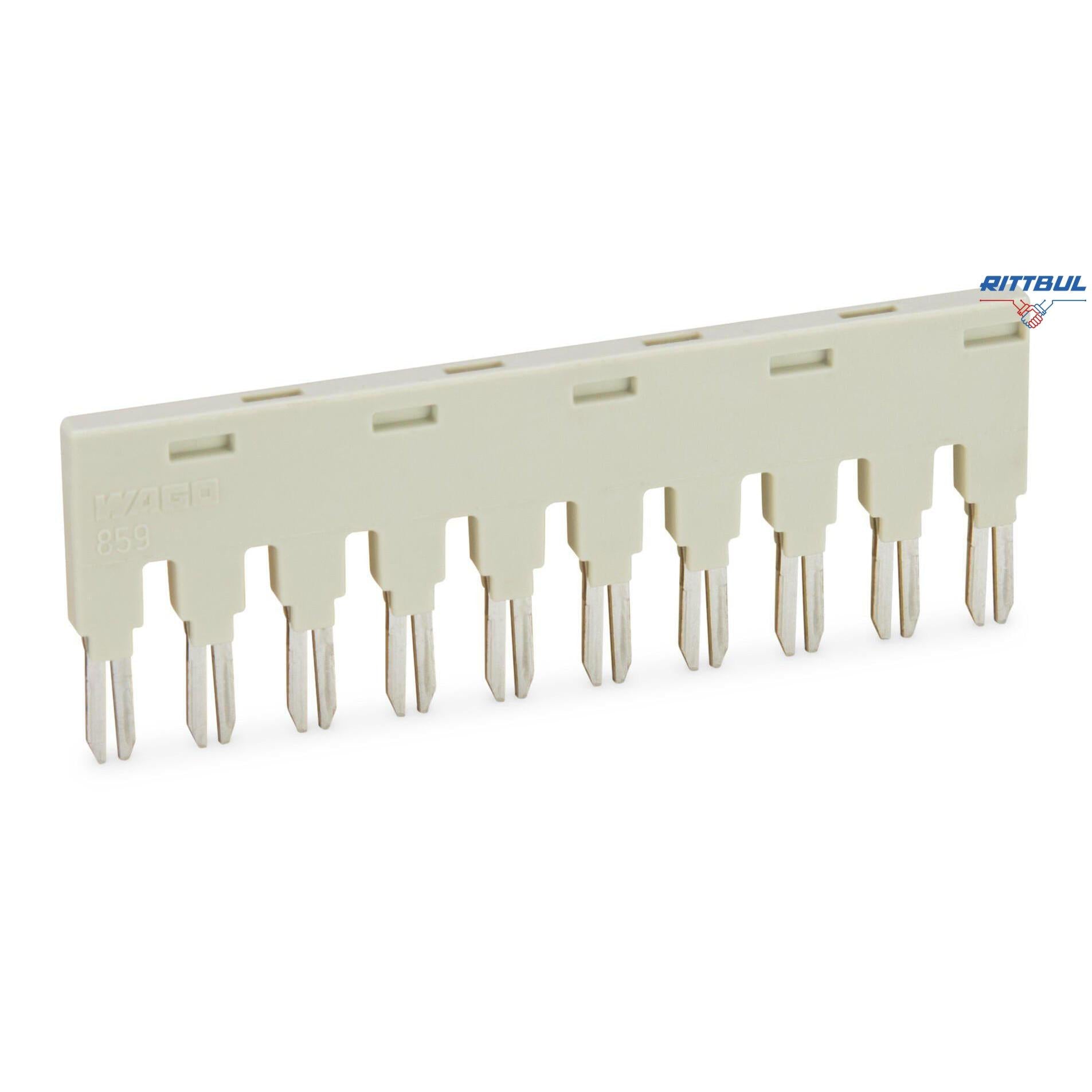 WAGO 859-410 Джъмпер; за слот за джъмпер; 10-пътен; изолиран; светло сив - Rittbul