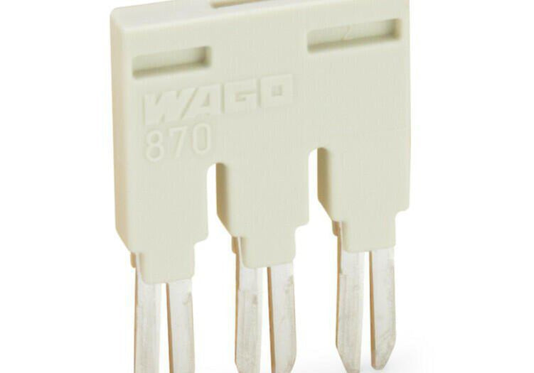 WAGO 870-403 Push-in type jumper bar insulated 3-way, light gray - Rittbul