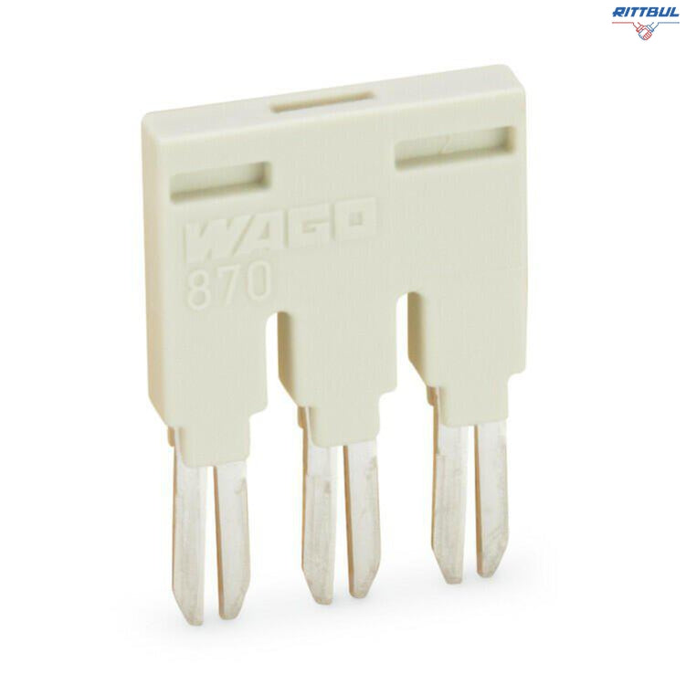 WAGO 870-403 Push-in type jumper bar insulated 3-way, light gray - Rittbul