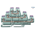 WAGO 870-556 Triple-deck terminal block; 6-conductor through terminal block; L; internal commoning; conductor entry with violet marking; for - Rittbul