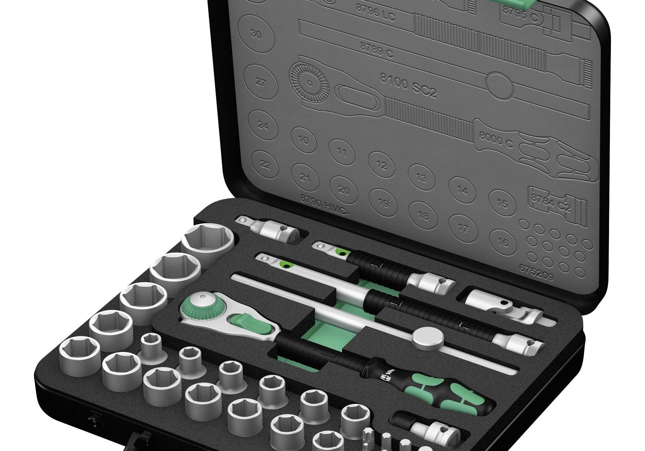 WERA 05003645001 Комплект с тресчотка Zyklop 1/2“ (37 части) - Rittbul