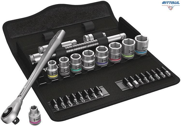 WERA 05004047001 Комплект инструменти с тресчотка Zyklop Metal 3/8“ - 29 части - Rittbul