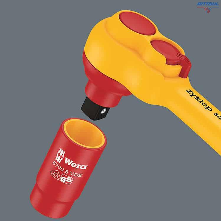 WERA 05004970001 К-кт изолирана тресчотка 3/8“ с изол. вложки 6-19 мм (17 части) - Rittbul
