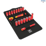 WERA 05004970001 К-кт изолирана тресчотка 3/8“ с изол. вложки 6-19 мм (17 части) - Rittbul