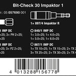 WERA 05057690001 Комплект битове Bit-Check 30 Impaktor 1 с държач (30 части) - Rittbul